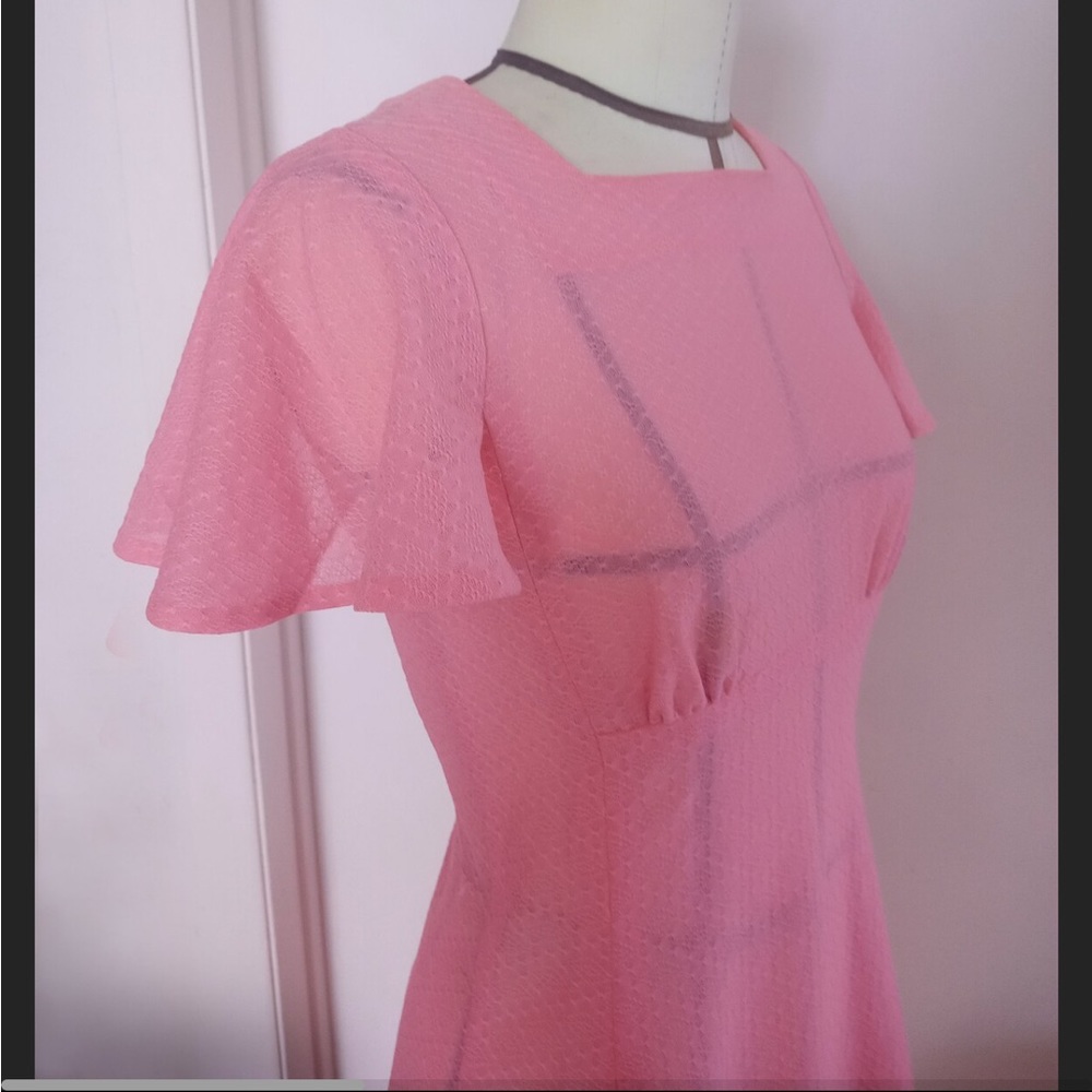 Vintage handmade Barbie pink transparent maxi dress